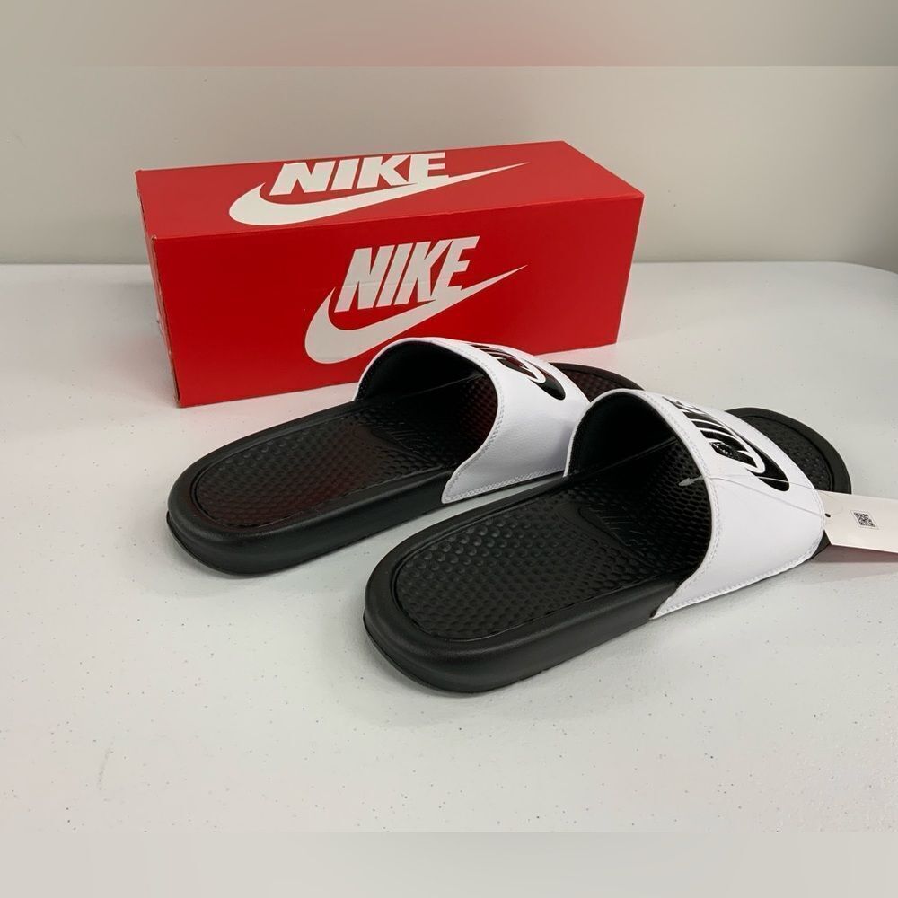 Nike Men’s Benassi JDI White Size 12 - Picture 2 of 4